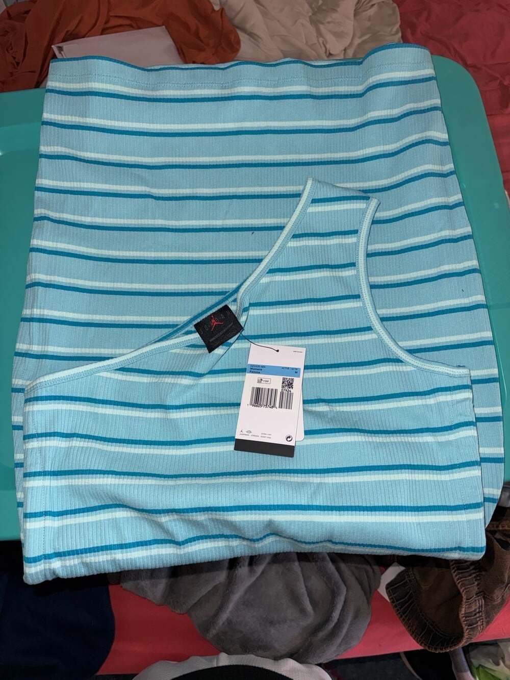 Jordan Women's Striped One-Shoulder Ruched Dress Size M